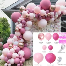 Purple Balloon Garland Arch Kit Rose Gold Latex Balloon Wedding  Birthday Party Decor Kids Baby Shower Girl Decor Supplies 