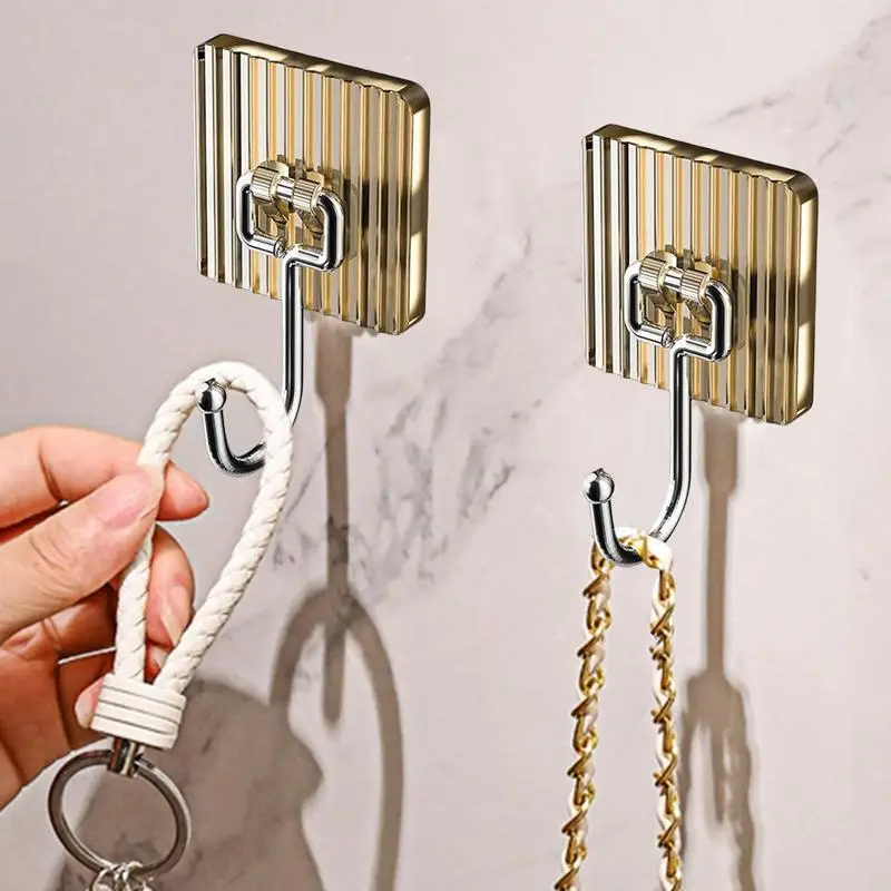Self-Adhesive Hooks For Wall Wall Mounted Shower Hooks Heavy Duty Clothes Hanger Towel Rack Stainless Steel No Drilling Bathroom