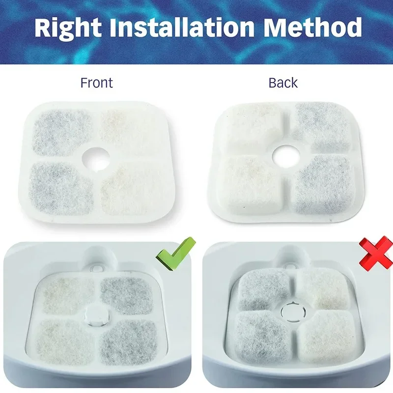 Pet Water Fountain 6pcs/12pcs Replacement Filters Triple Filtration System for PIXI Dispenser