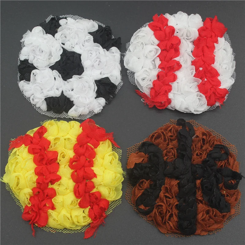 40pcs 2.5" Chiffon Rose Sports Baseball Softball Soccer Basketball