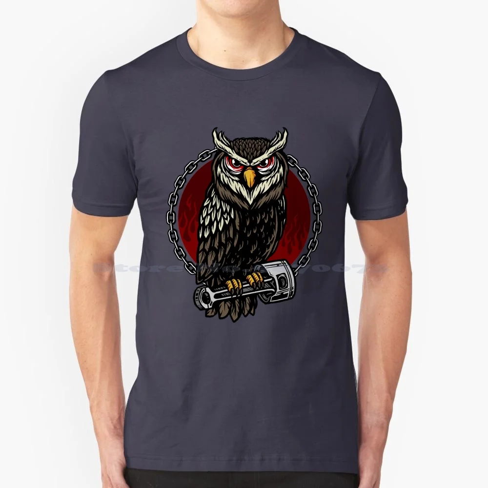 Gufo Design T Shirt 100% Cotone Tee Owl Wild Birds Cool Creative Designs New Today Free Mans Diffrent Royal Angry Usa Egle Uk