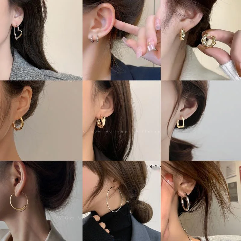 2023 Nuovi orecchini Orecchini da donna in argento sterling Orecchini semplici Orecchini Temperamento di alta qualità Anello semplice Ago d'argento_voghion.com