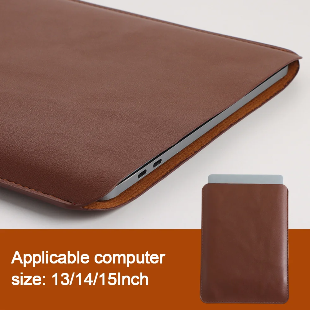 Custodia per Laptop da 13, 14, 15 Pollici in Pelle PU Impermeabile e Resistente agli Schizzi, Borsa per Notebook e Tablet per Lenovo Dell - immagine 5