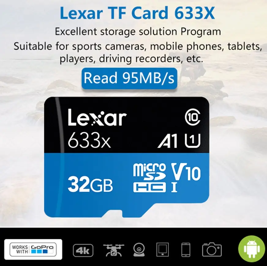 Lexar ޴  ÷ TF ī, ޸ ī, 32GB, Class10, MicroSD U1 A1 V10