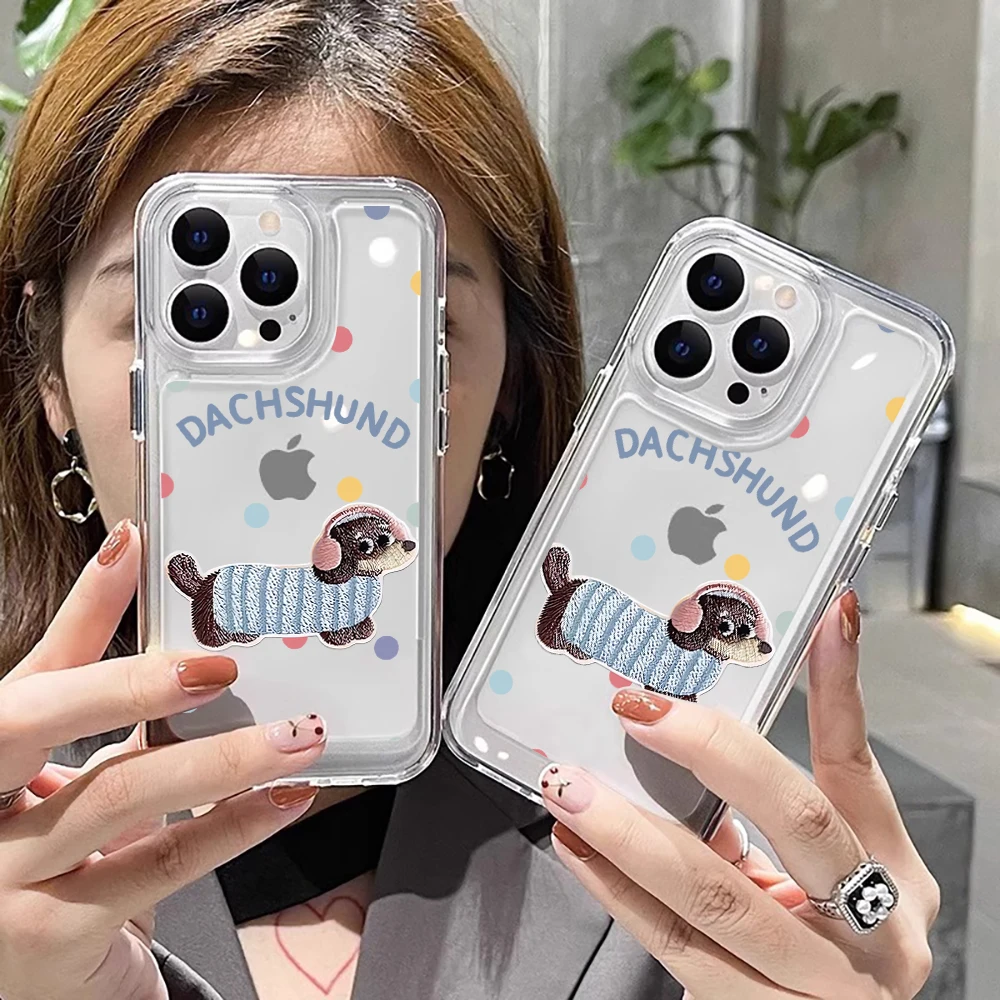 Dachshund Design Hard Back Phone Case - Silicone TPU Cover
