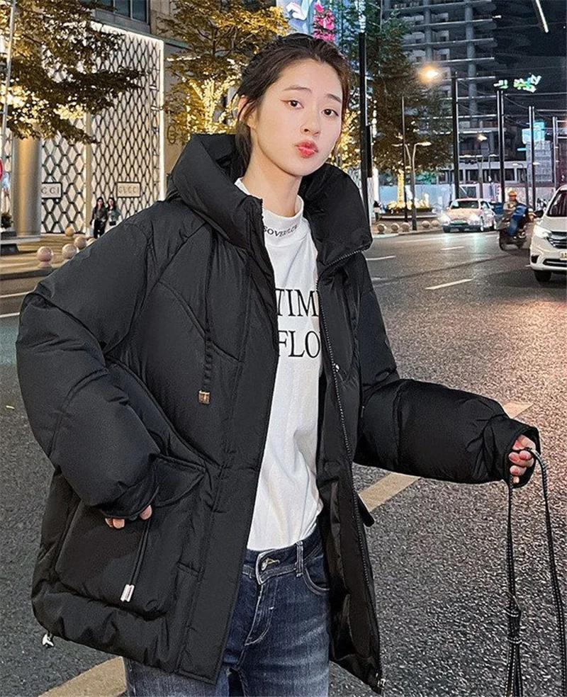 Winter Jacket Women Overcoat Hooded Thick Down Cotton Padded Coat 2023 New Female Long Sleeve Casual Puffer Parkas Outwear