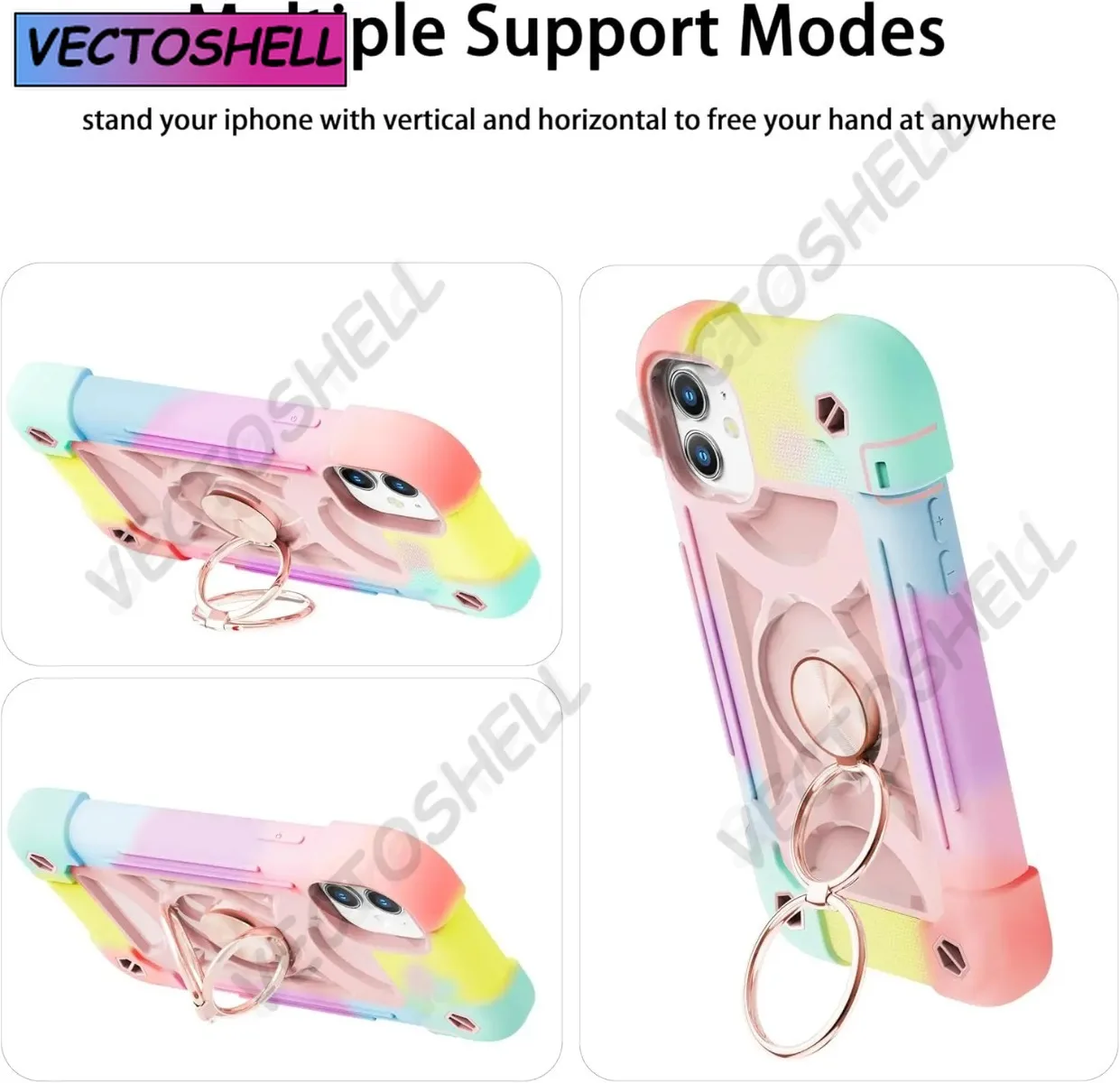 Luxury Heavy Duty Ring Holder Lanyard Phone Case - Armor Cover