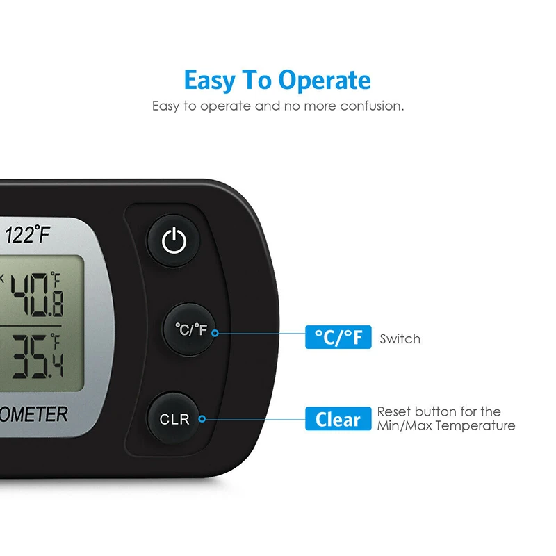 1/2PCS Fridge Thermometer Anti-humidity Refrigerator Freezer Electric Digital Thermometer Temperature Monitor LCD Display with 2
