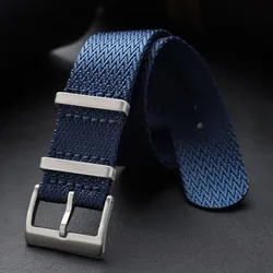 Premium Waterproof Military Canvas Nylon Watch Band - Universal Fit, Multiple Sizes Available - 22mm (Blue)