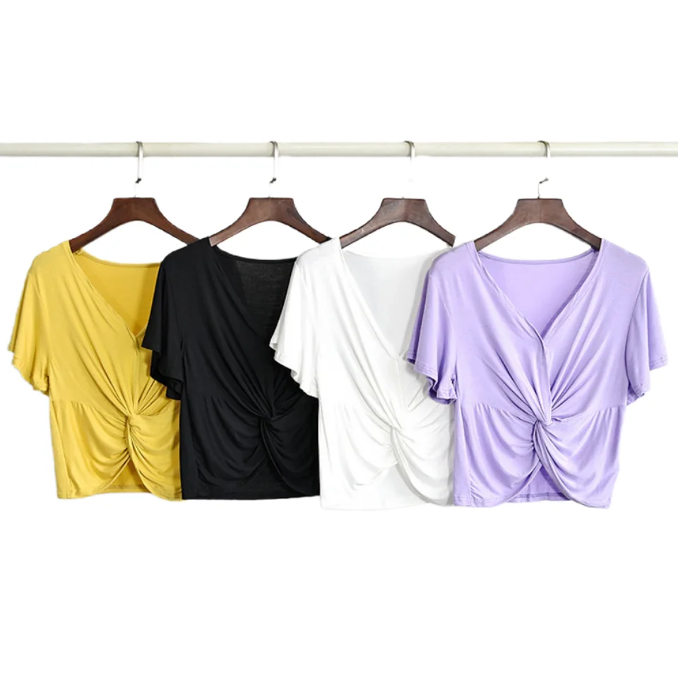 

11 colors Women Summer short sleeve shirt tops,Fashion Korean style Modal cotton pleated short blouse