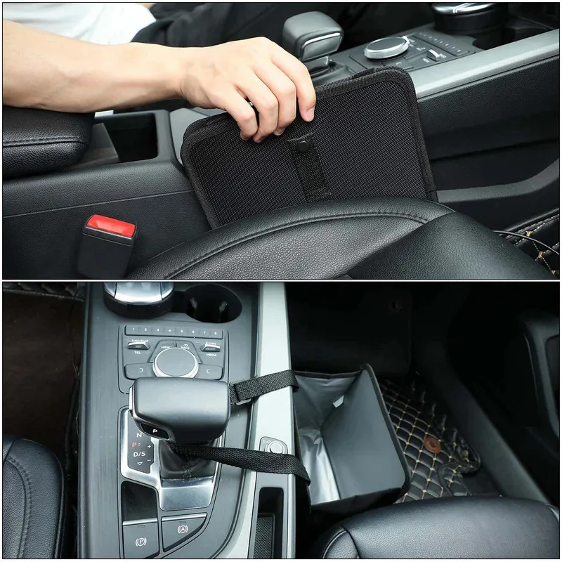 Car Hanging Trash Can Multipurpose Waterproof Backseat Organizer Universal Vehicle Storage Bin for Snack Wrappers car trash can car trash bag car storage bag
