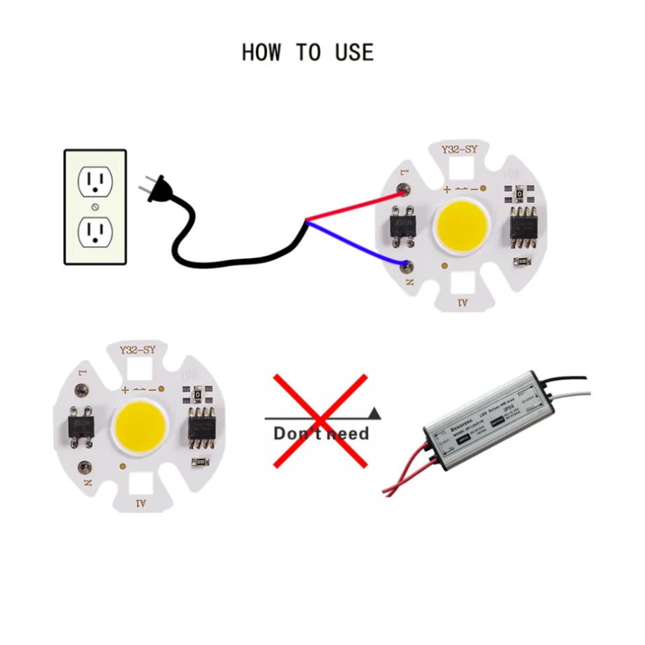 Description Picture 4 of itemYzzKoo Y32 COB LED Chip Lamp Matrix AC 220V 3W 5W 7W 9W 12W For Floodlight Spotlight No Need Drive Projector Light Bulb Beads