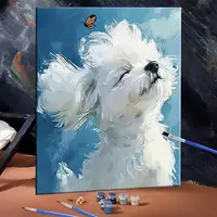 Acrylic Paint By Numbers Dog Puppy DIY Digital Oil Painting Animal Crafts Supplies Adults Kit For Adults Wall Decor Living Room 3