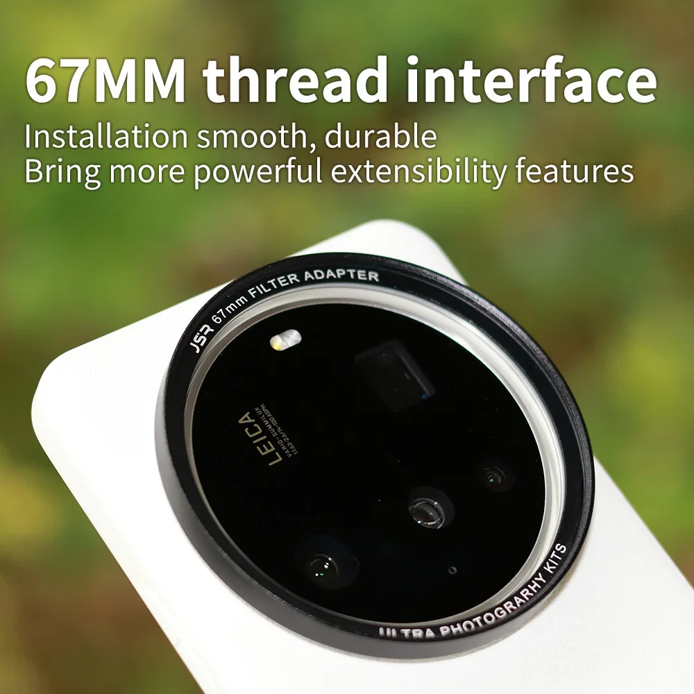 Shooting Leather Phone Case with 67mm Metal Lens Filter Adapter Ring UV CPL ND8 Macro Star For Xiaomi 15Ultra/ 14ultra/ 13ultra
