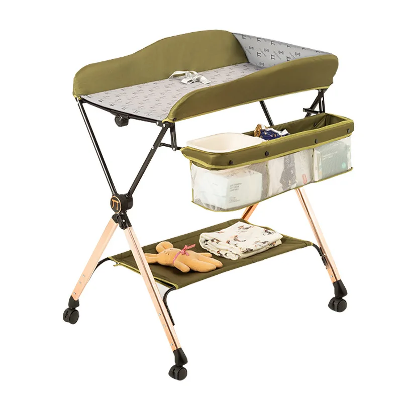 

Newborn Diaper Table Baby Care Table Multifunctional Foldable Children Changing Table Five Adjustable Diaper Changing Table