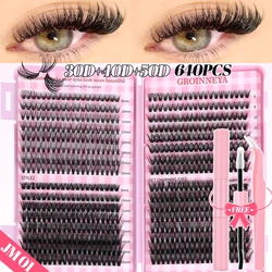 DIY Fluffy Lash Clusters Kit with Bond and Seal (Mix Tray-JM01)
