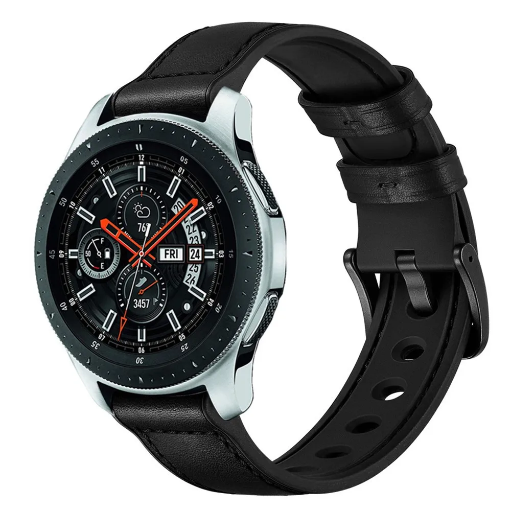 Leather+Silicone strap for Huawei watch 3 Samsung galaxy watch 3/Active 2 Men/Women bracelet strap for Amazfit GTR/Stratos Belt