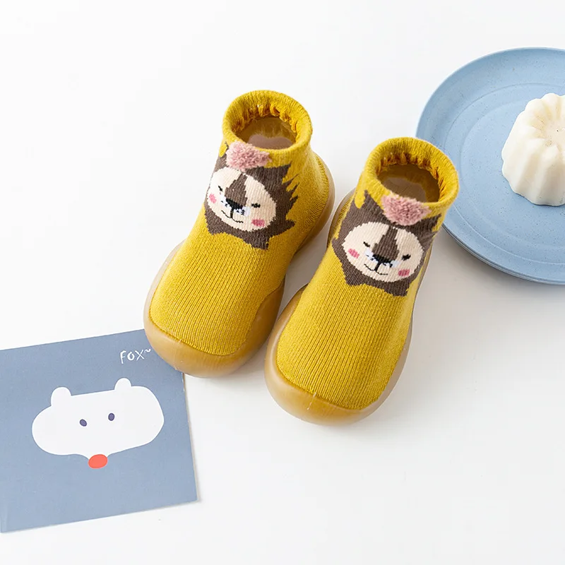 Newborn Girls Boys Cute Toddler Shoes Socks Winter Baby Cartoon Animal Floor Socks with Rubber Soft Anti Slip Sole Infant Stuff