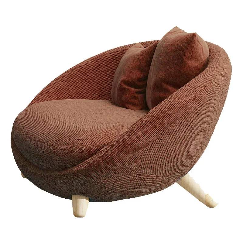 

Qf Single Sofa Living Room Balcony Chair Solid Wood Chair Fabric Leisure Chair