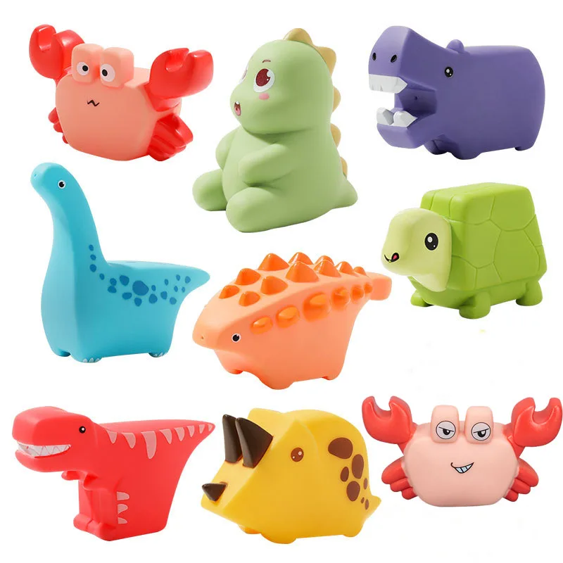 

6Pcs/Set Baby Cute Animals Bath Toy Swimming Water Toys Soft Rubber Float Squeeze Sound Kids Wash Play Funny Gift Water Play Gam