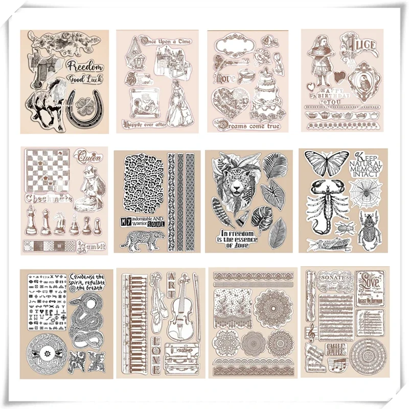 2021 New Arrivals Clear Stamps For Scrapbooking Card Making Chess Lion Butterfly Snake Natural Stamp Set Account Craft No Dies