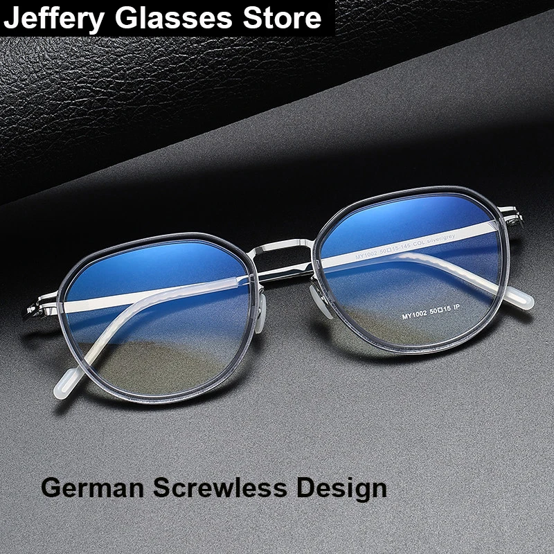 

Fashion Men Women Oval Screwless Glasses Frames Ultra-light Optical Eyeglasses Myopia Prescription Eyewear Spectacle Anti Blue