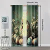 2pcs, Curtain Fabric 2D print Charming retro Easter bunny Polyester Easy Install (without rod) Versatile All Ldeal for Bedroom, 4