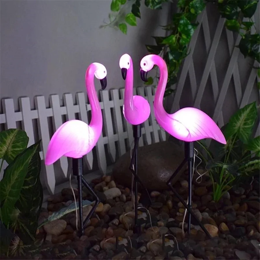 Creative Led Solar Garden Light Outdoor Flamingo Shape Night Light Waterproof Lawn Landscape Lamp For Home Yard Patio Decoration