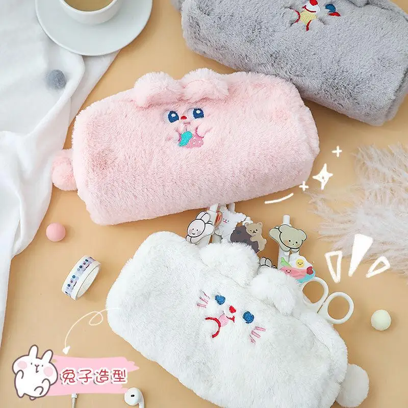 

Kawaii Bear Pencil Bags Cartoon Cute Pink Simple Pencil Cases Student School Supplies Stationery Pencil Bags Korean Stationery