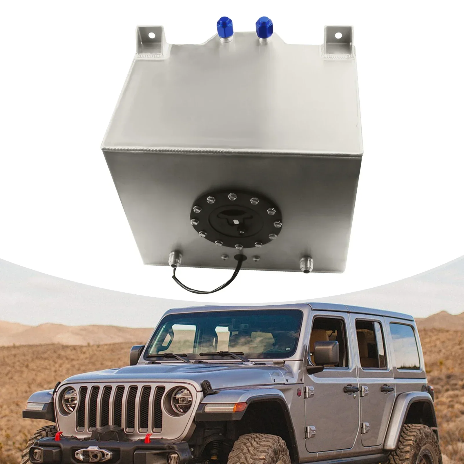 20L Universal Aluminium Kraftstofftank Kraftstofftank Ausgestattet W | Ölstandsensor, 0–90 Ohm Aluminium-Renntank für die meisten Fahrzeuge, Silber – Detail 9