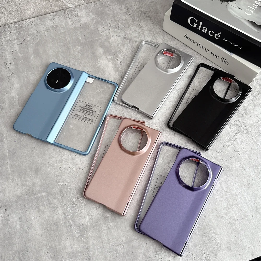 Solid Color Protective Phone Case with Transparent Back Cover and Front Protection Film