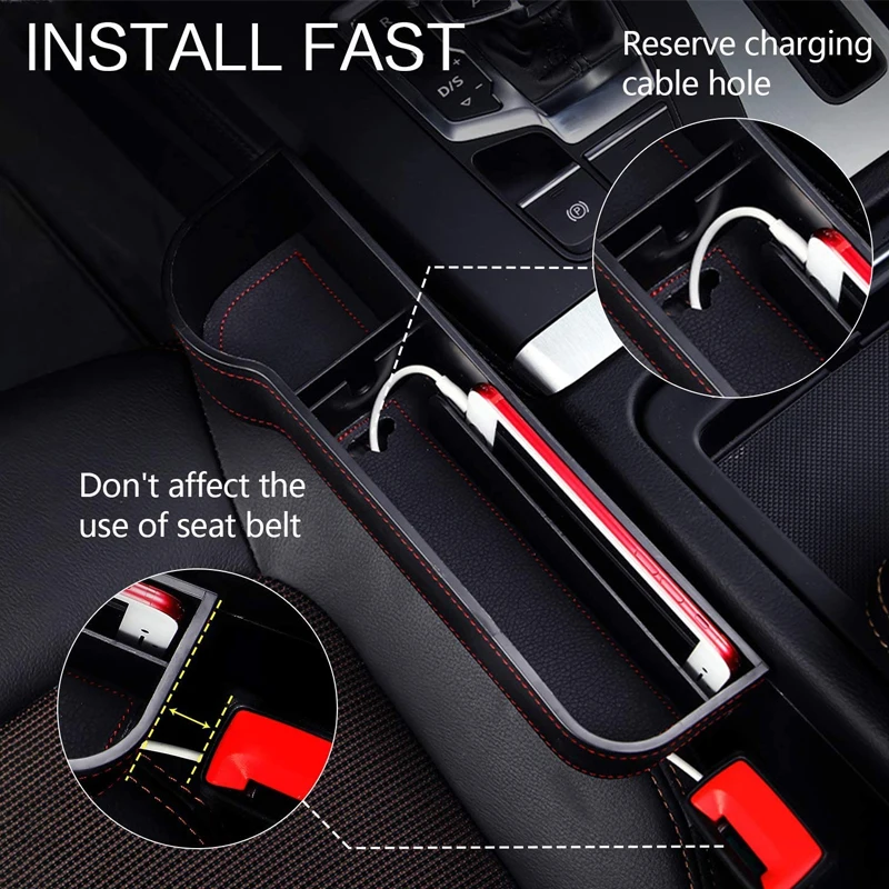 Car Seat Gap Filler Organiser Storage Box Leather PU Pocket Holder AU