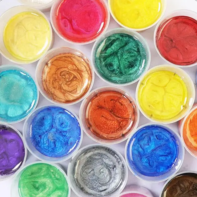 24 Színű Csillámpigment Porszappan Gyertya Smink Termék Biztonságos Anyagfestés Akvarell Rajz - Image 2