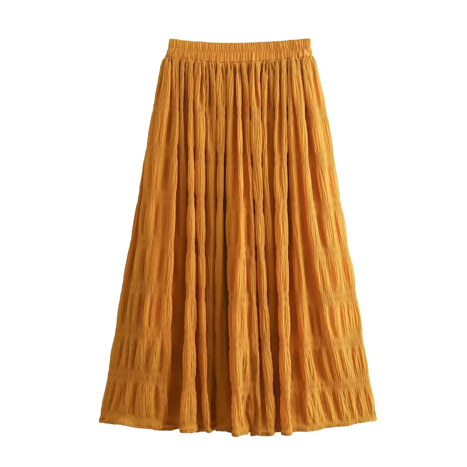 

Women's Long Chiffon Pleated Flare Hem Green Skirt Summer Women's A Line Maxi Skirt Women 2024 Fashion