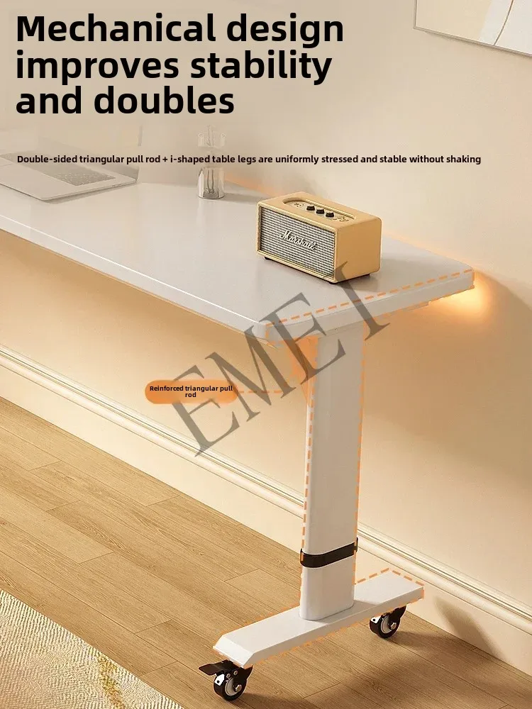 Mobile Lifting Household Simple Long Table Student Desk Bedside Lazy Cross-Bed Narrow Computer Desk