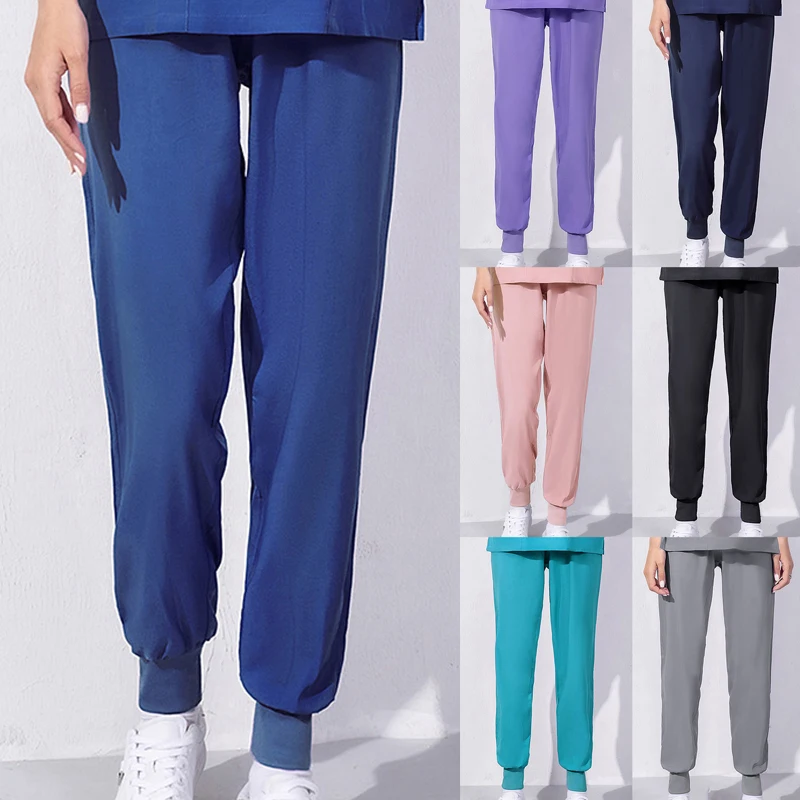 

Medical Scrubs Pants Lab Surgical Work Pants Doctor Nurse Uniform Bottoms Dentist Pet Grooming Uniforms Women Jogging Pants