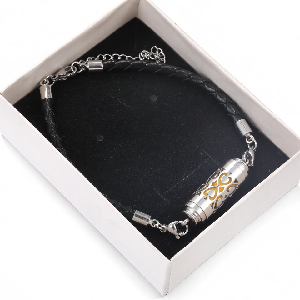 Bracciale Diffusore Per Oli Essenziali, In Similpelle Con Ciondolo E 10 Feltrini, Regolabile, Elegante Gioiello Donna Per Aromaterapia