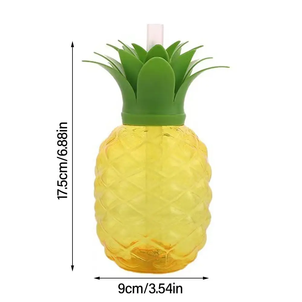 Cartoon Fruit Straw Cup Gift Watermelon Lemon Strawberry Pineapple Water Bottle Food Grade Plastic Multicolor Drinkware Summer