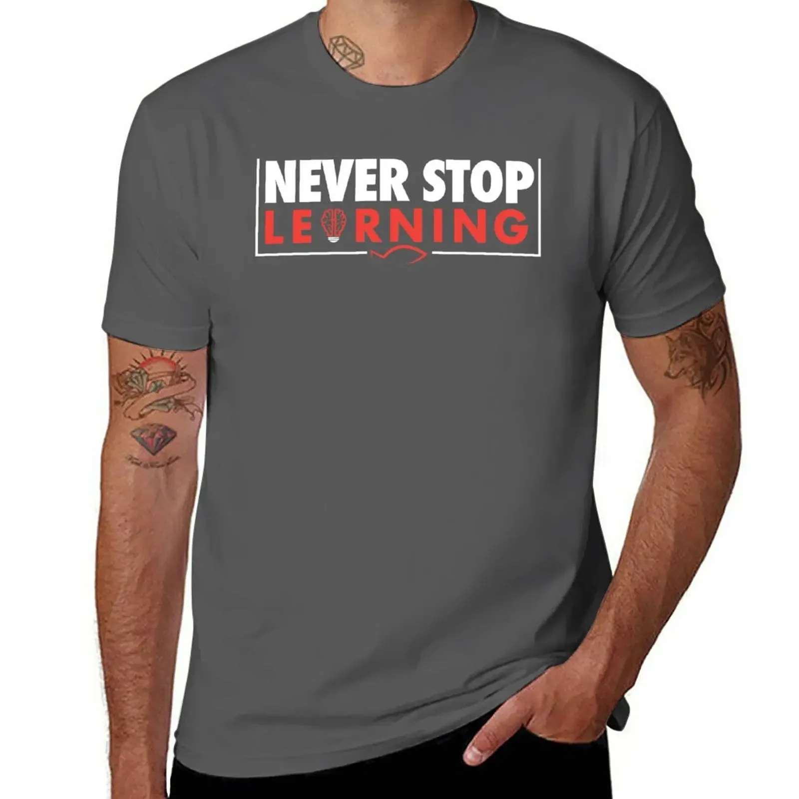 

Sweet Fish Media - Never Stop Learning T-Shirt funnys oversized customs design your own men clothing