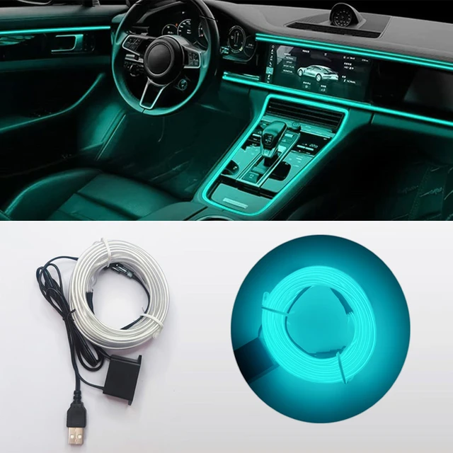 Usb-c Type-c Led Lumières intérieures Neon Atmosphère Lampes ambiantes pour  voiture Lumière extérieure intérieure Lampe Auto Accessoire