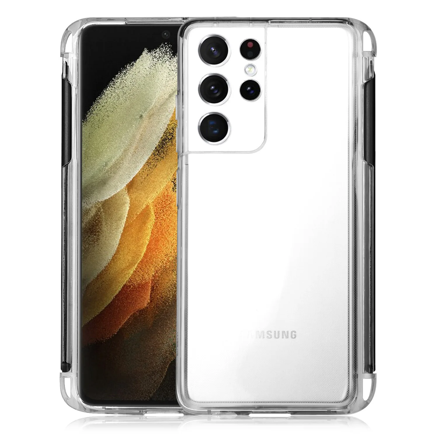 For Samsung S21 Ultra S Pen Slot Phone Case soft TPU clear Shockproof back cover For Galaxy S21 Ultra SM-G998 Stylus Pen Socket galaxy s22 ultra silicone case