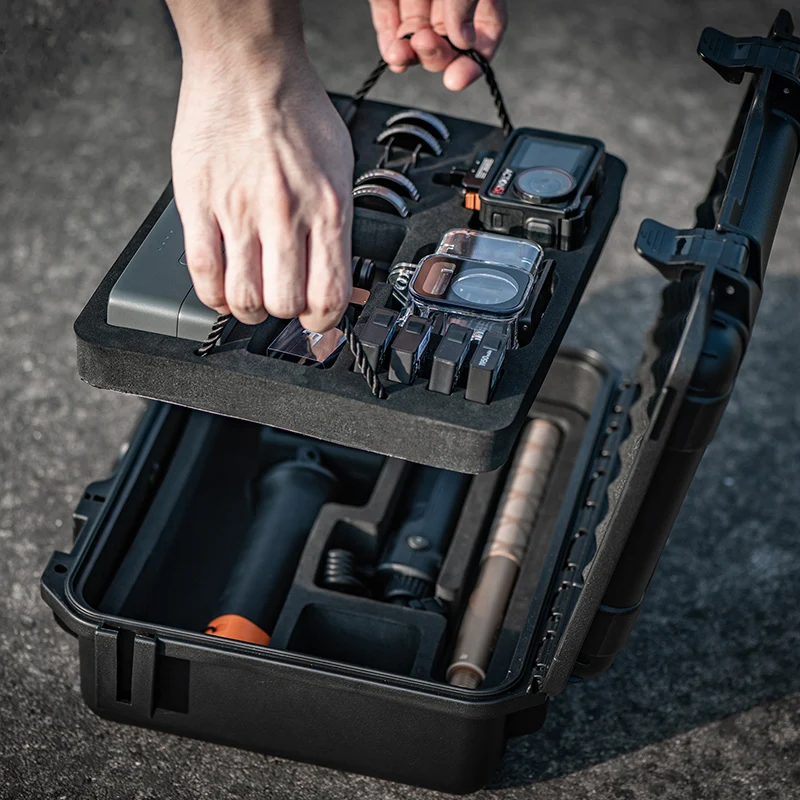 For DJI Osmo Action 5 Pro Camera Accessories Hard Case 2 Layer Waterproof Storage Box Carrying Case Portable Travel Suitcase drone accessories,drone storage bag,dji case,drone case