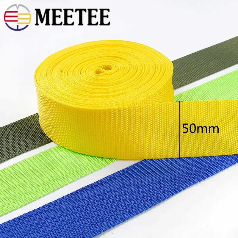 5M 20-50mm Meetee Nylon Webbing Polyester PP Ribbon Tape for Bag