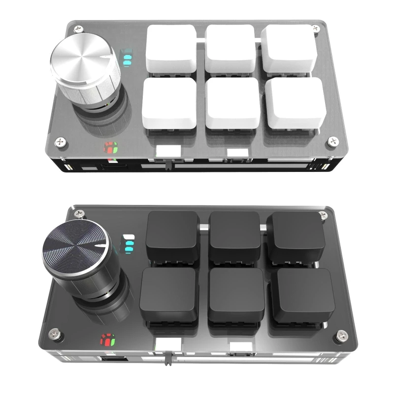 

6-Key USB Type-C Keyboard with Volume Button Knob Programmable Mechanical Keypad