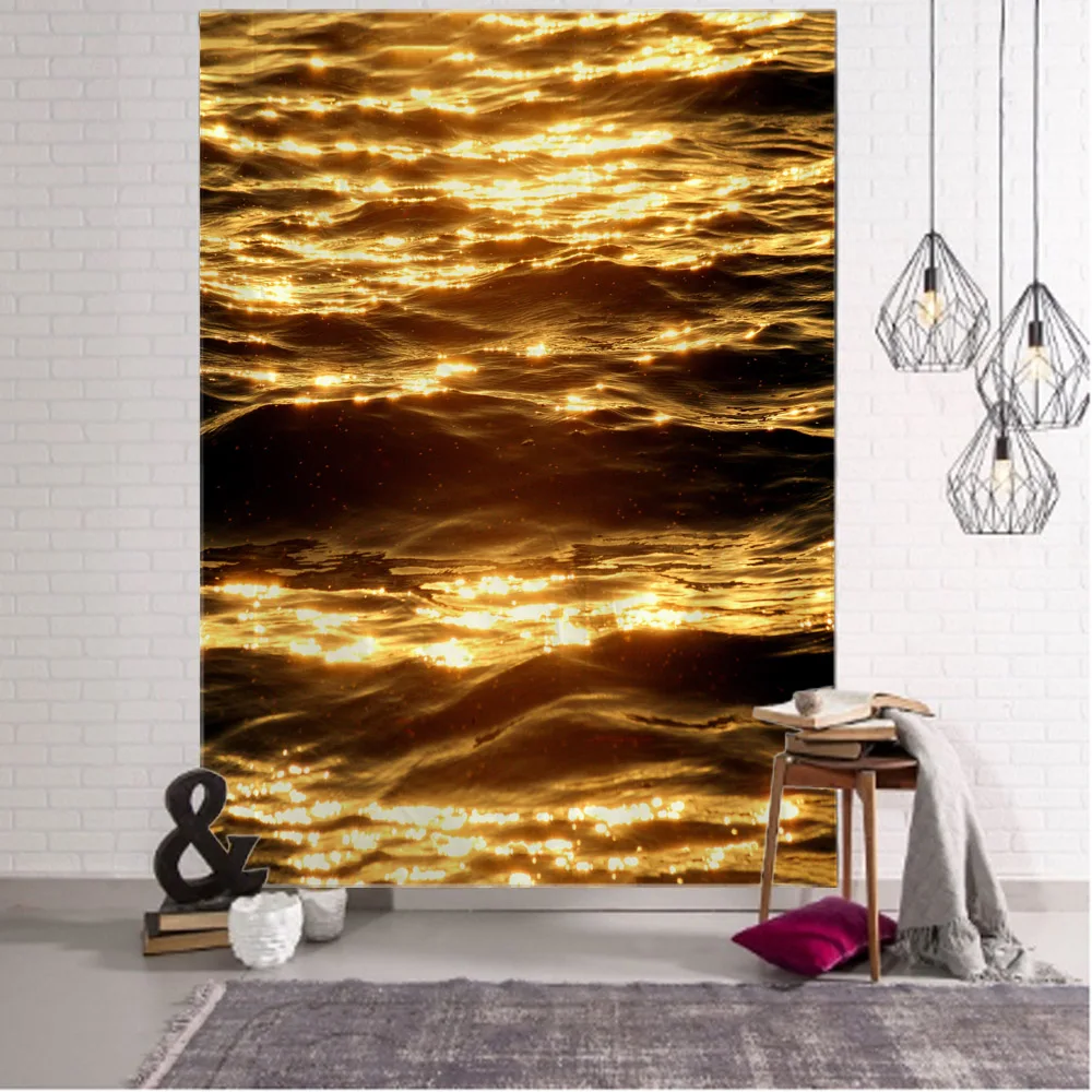 Tapestry Decor Sea wave light art tapestry room decoration wall hanging cloth