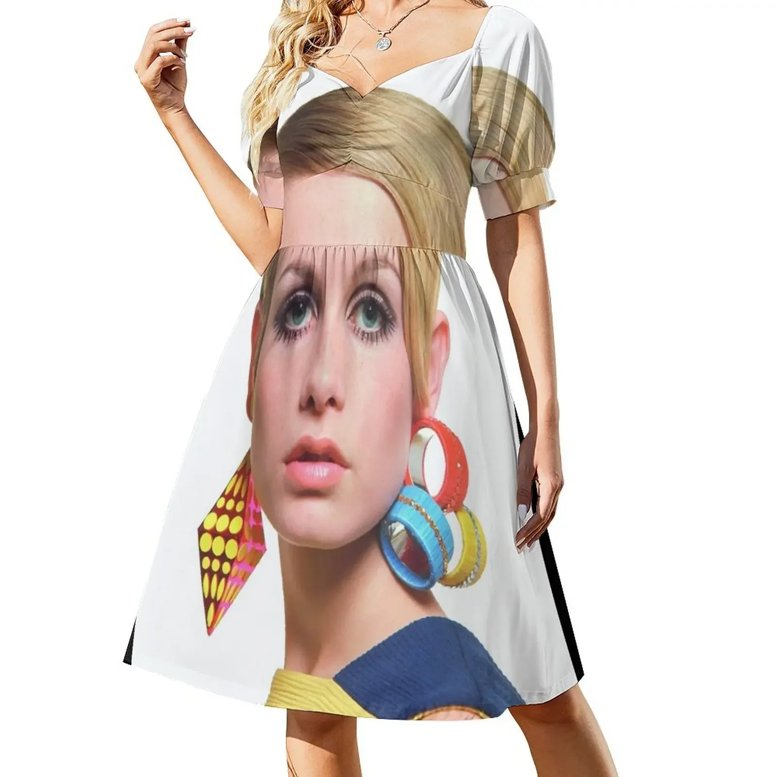 thumbnail image 1 of Vestido sin mangas Twiggy, vestido de fiesta, ropa para mujer, vestido vintage., 1 of 7
