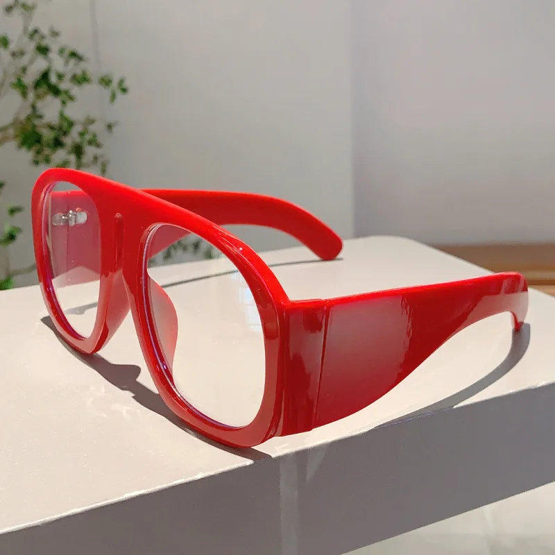 Neue übergroße quadratische breite Bein Anti Blaulicht Brillen Frauen Vintage rot Patchwork Computer Brille Rahmen Damen sexy Farben – Detail 13