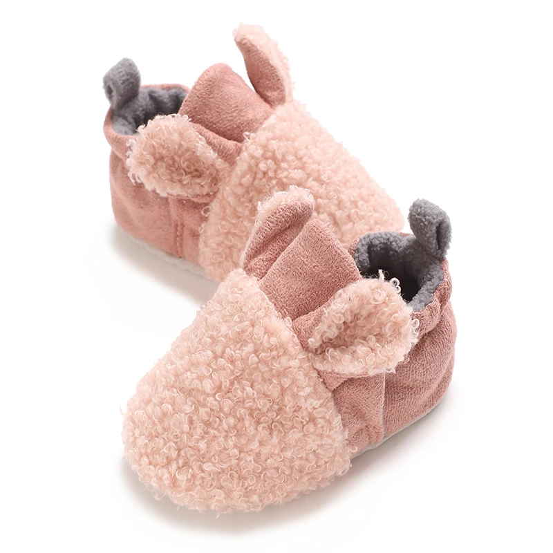 0-18M Cute baby Slippers Toddler Baby Boy Girl Knit Crib Shoes Cute Cartoon Anti-slip Prewalker Baby Slippers