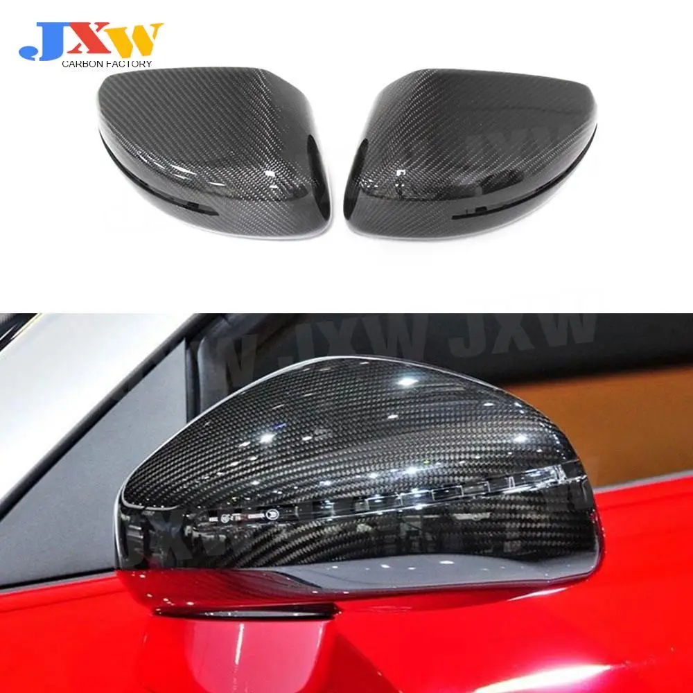 

2pcs Carbon Fiber Mirror Cover Rearview Side Mirror Cap For Audi R8 2008-2011 2015 Not For R8 GT 2011 Replacement/Add On Car