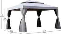 Grand Patio 10x13 Gazebo for Patios Outdoor with Mosquito Netting and Curtains Canopy for Deck Backyard Garden Lawns 2